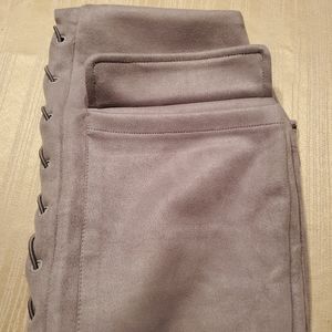 Gray Suede Lace Up Skirt Size S